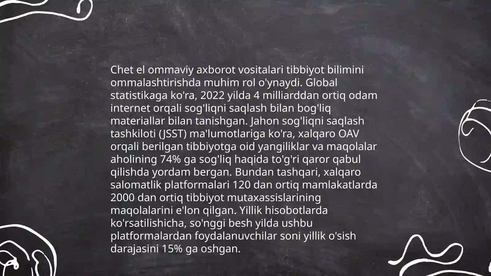 Xorijiy OAVning medical makondagi orni 4
