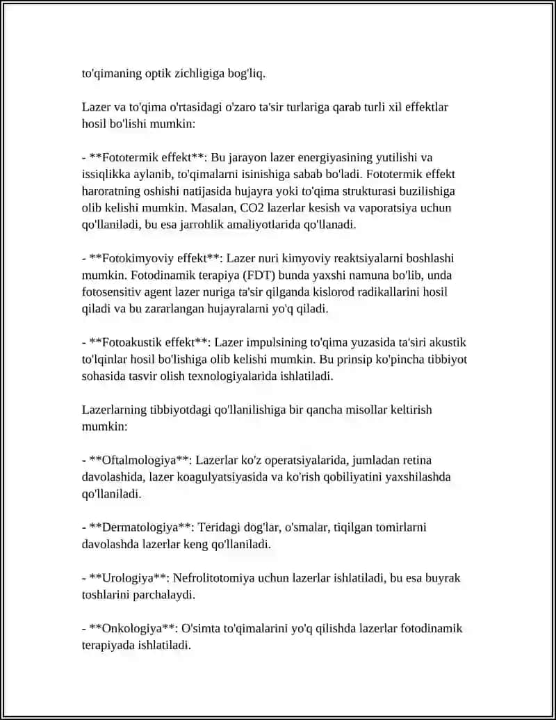 LAZERNING TIBBIYOTDA QO‘LLANISHI 4
