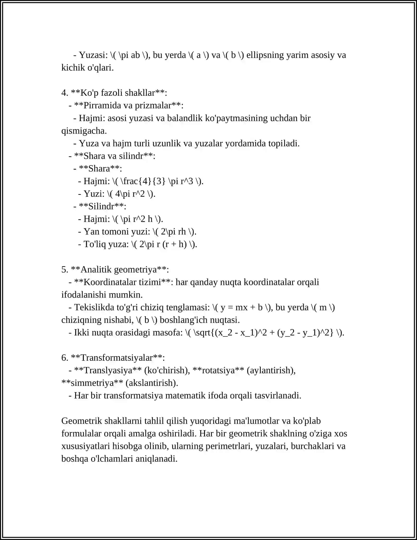 Geometrik shakllarni tahlil qilish 4