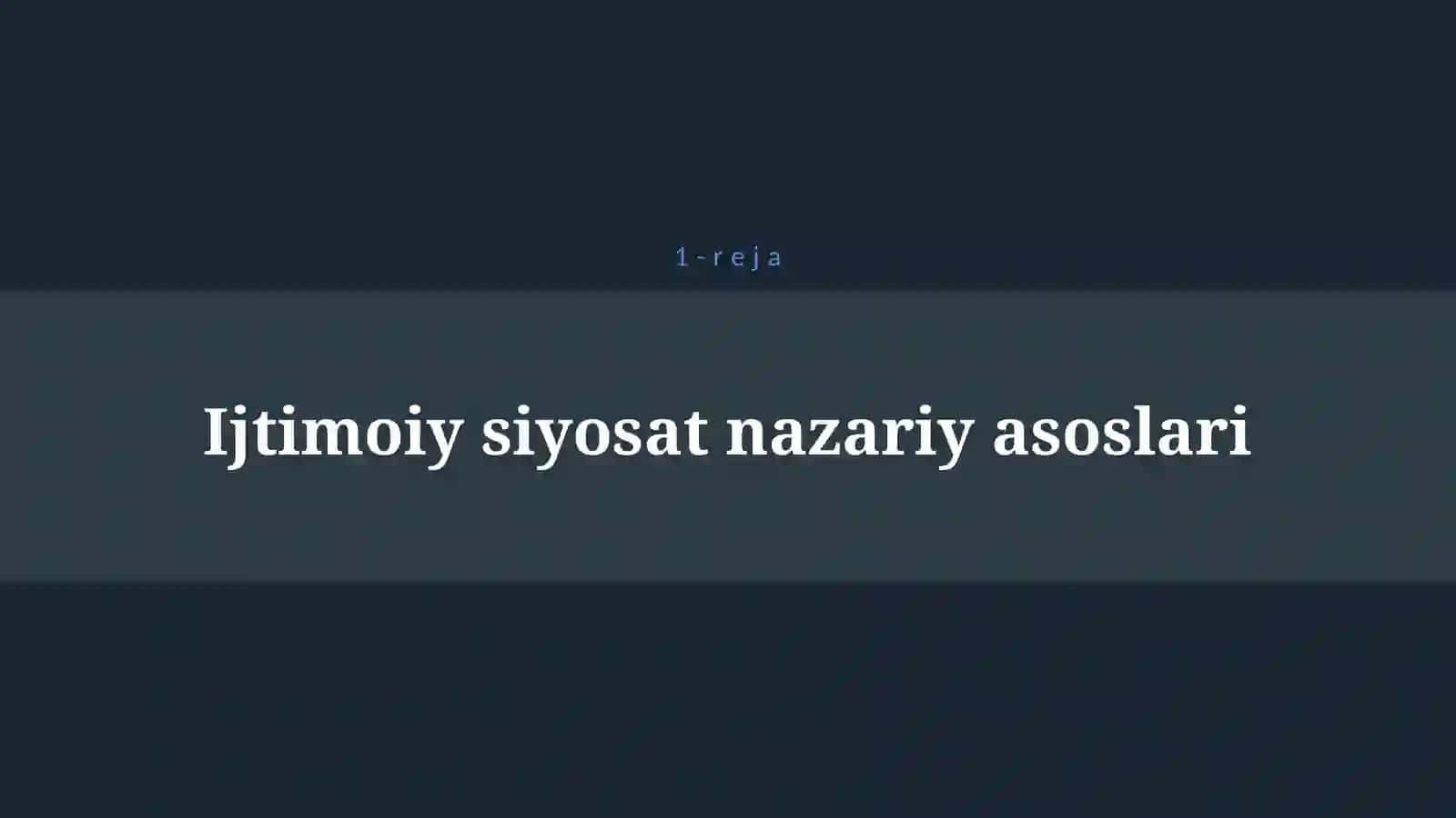 IJTIMOIY ISH VA SIYOSAT 4