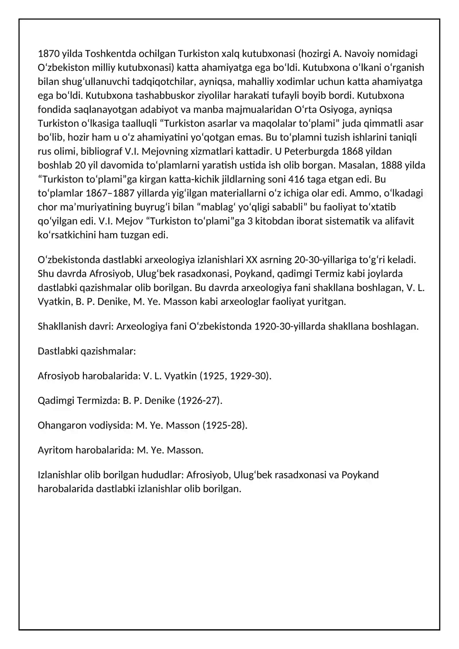 Oʻzbekistonda arxeologiya fani rivojlanishi 4