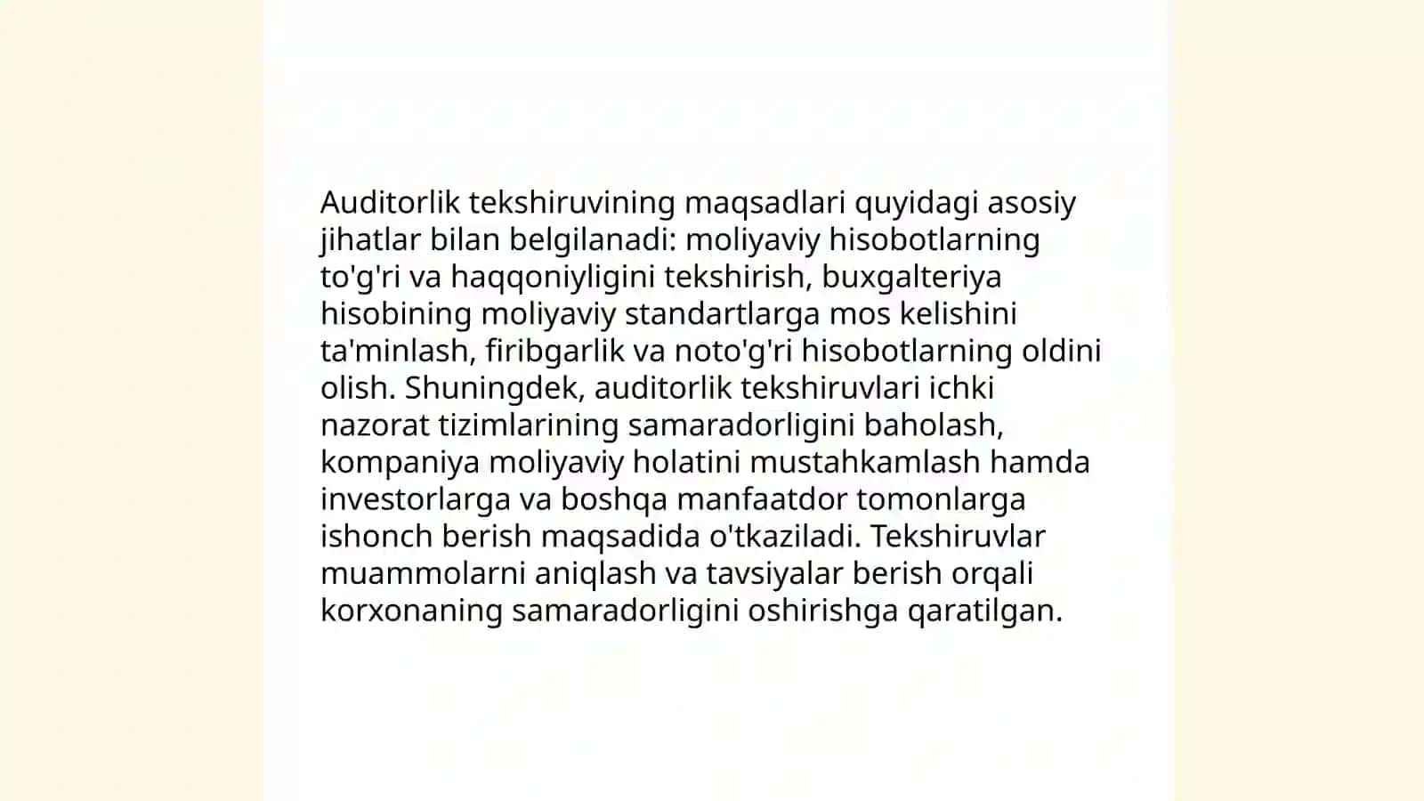 Auditorlik tekshiruvini rejalashtirish 4