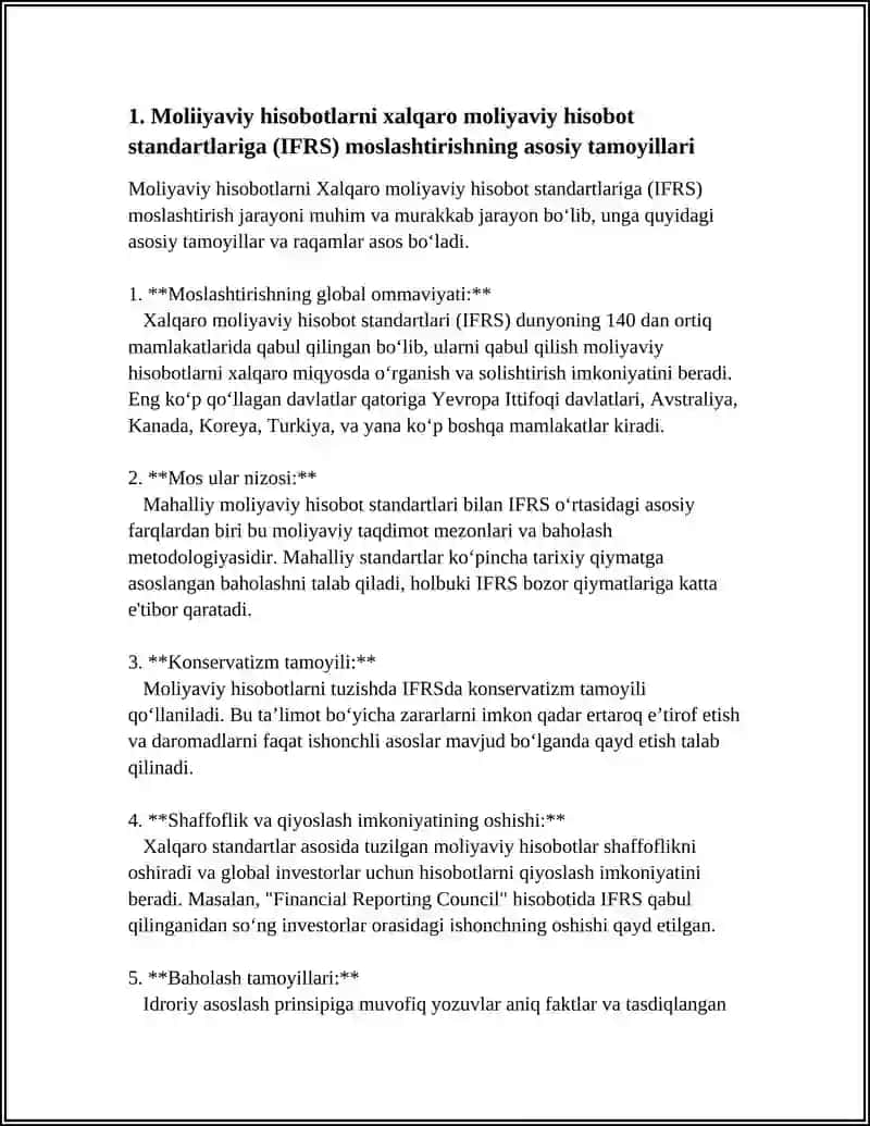 Moliyaviy Hisobotlar va IFRS 4