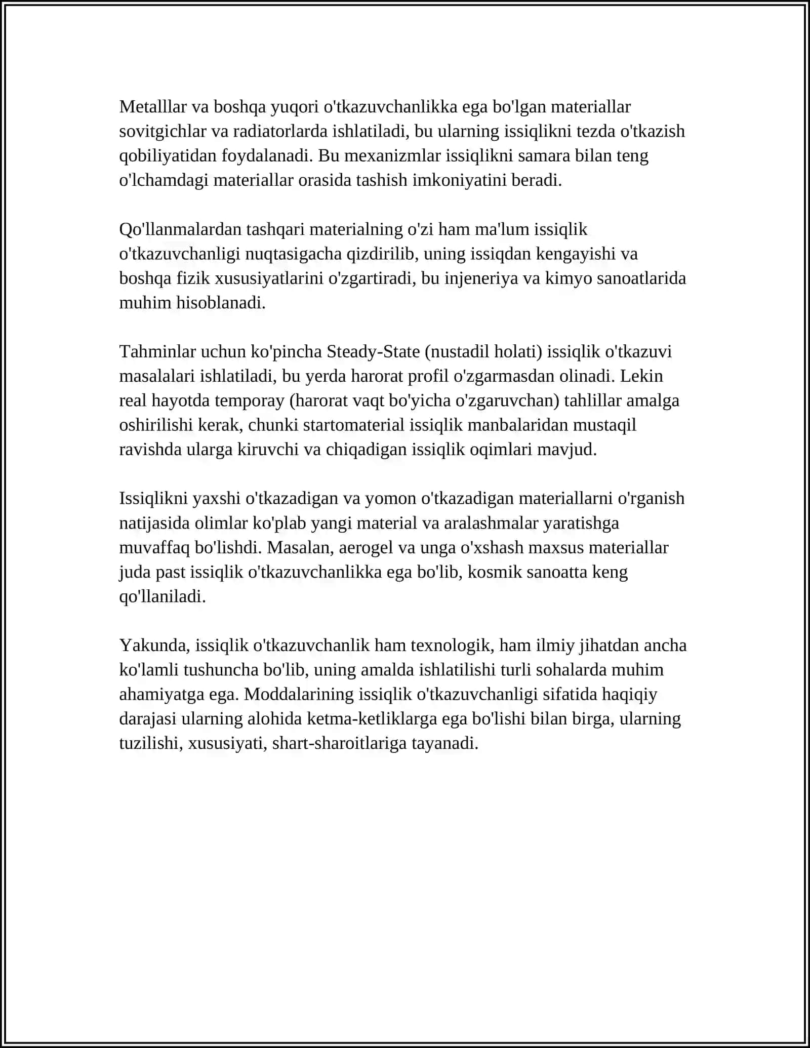 DAVRIY ISHLOVCHI PECHLARNING ISSIQLIK HISOBI 4