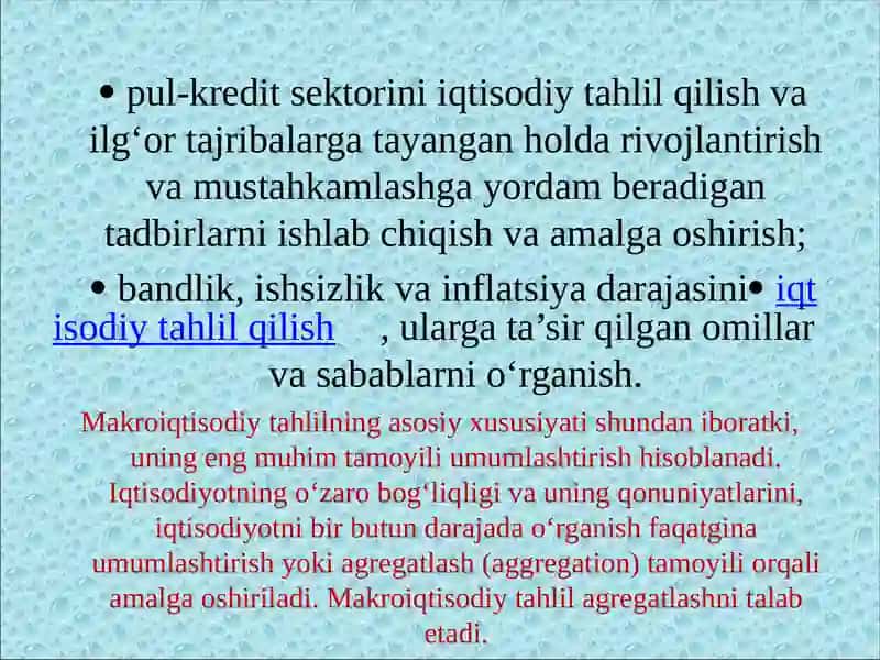 Makroiqtisodiy tahlilda real sektor 4