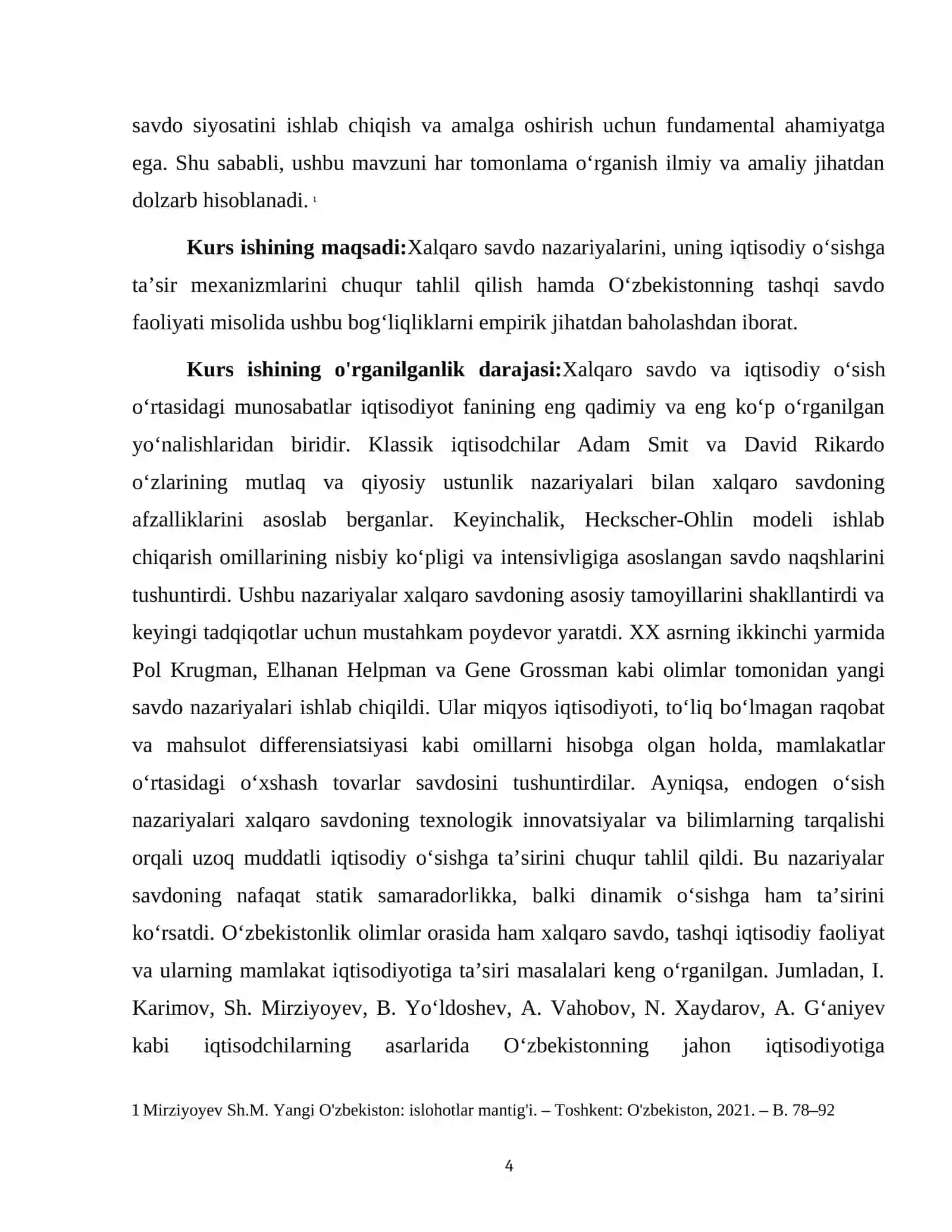 "XALQARO SAVDO VA IQTISODIY OʻSISH" 4