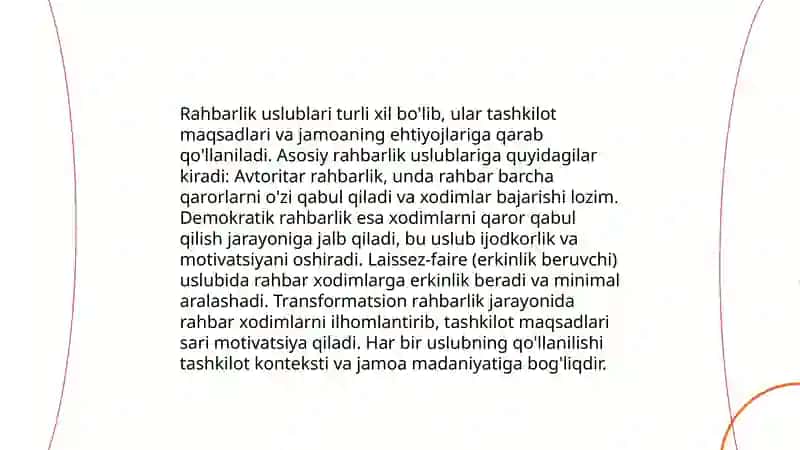 Menejer va rahbarlik uslubi tushunchasi 4