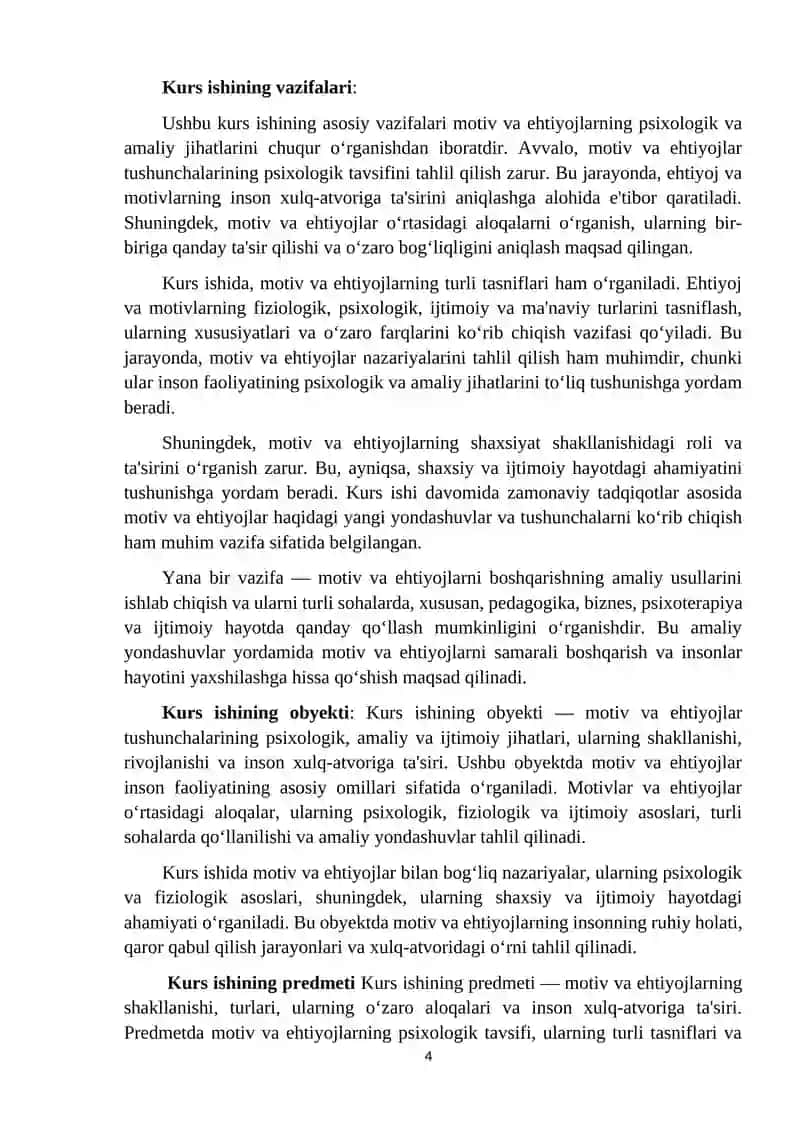 Motiv va ehtiyojning ta'riflari ularning tasnifi 4