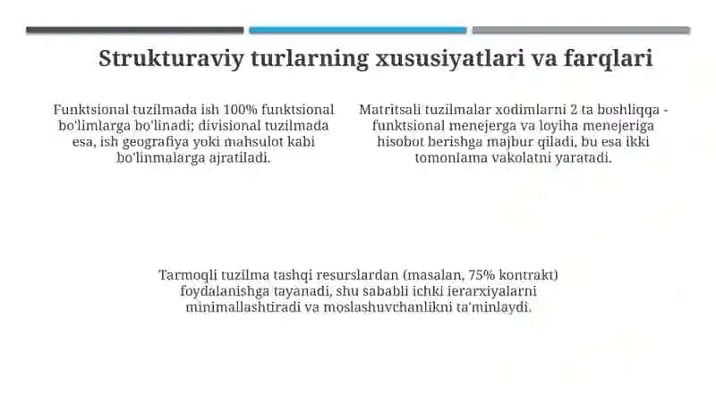 Tashkiliy boshqaruv tuzilmalari 4