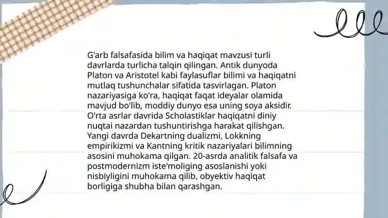 Sharq va G'arb Falsafasi 4