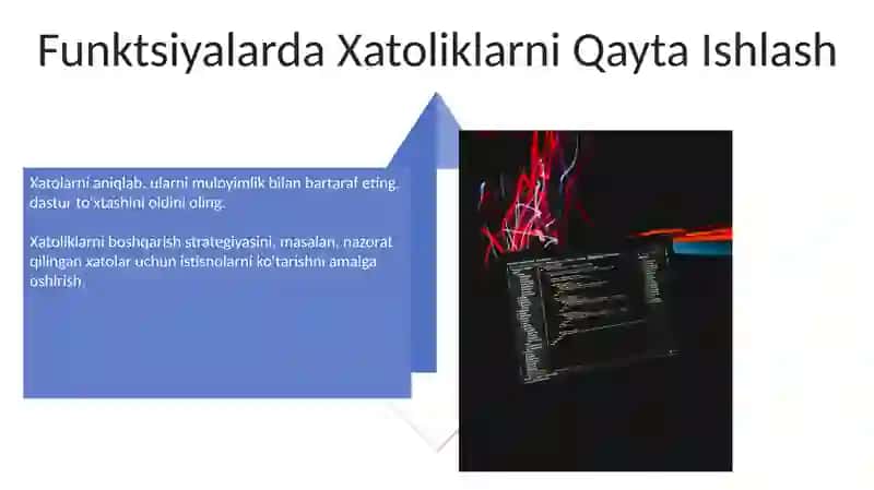 Python dasturlash tilida xatoliklar bilan ishlash 4