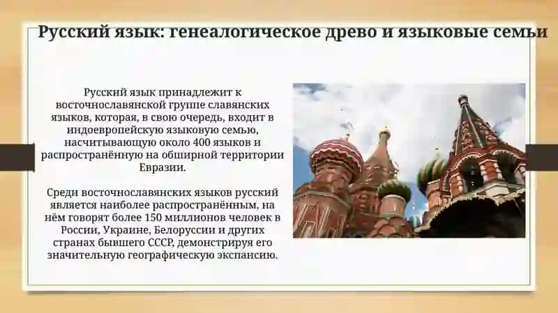 Русский язык: генеалогическое древо и языковые семьи 4
