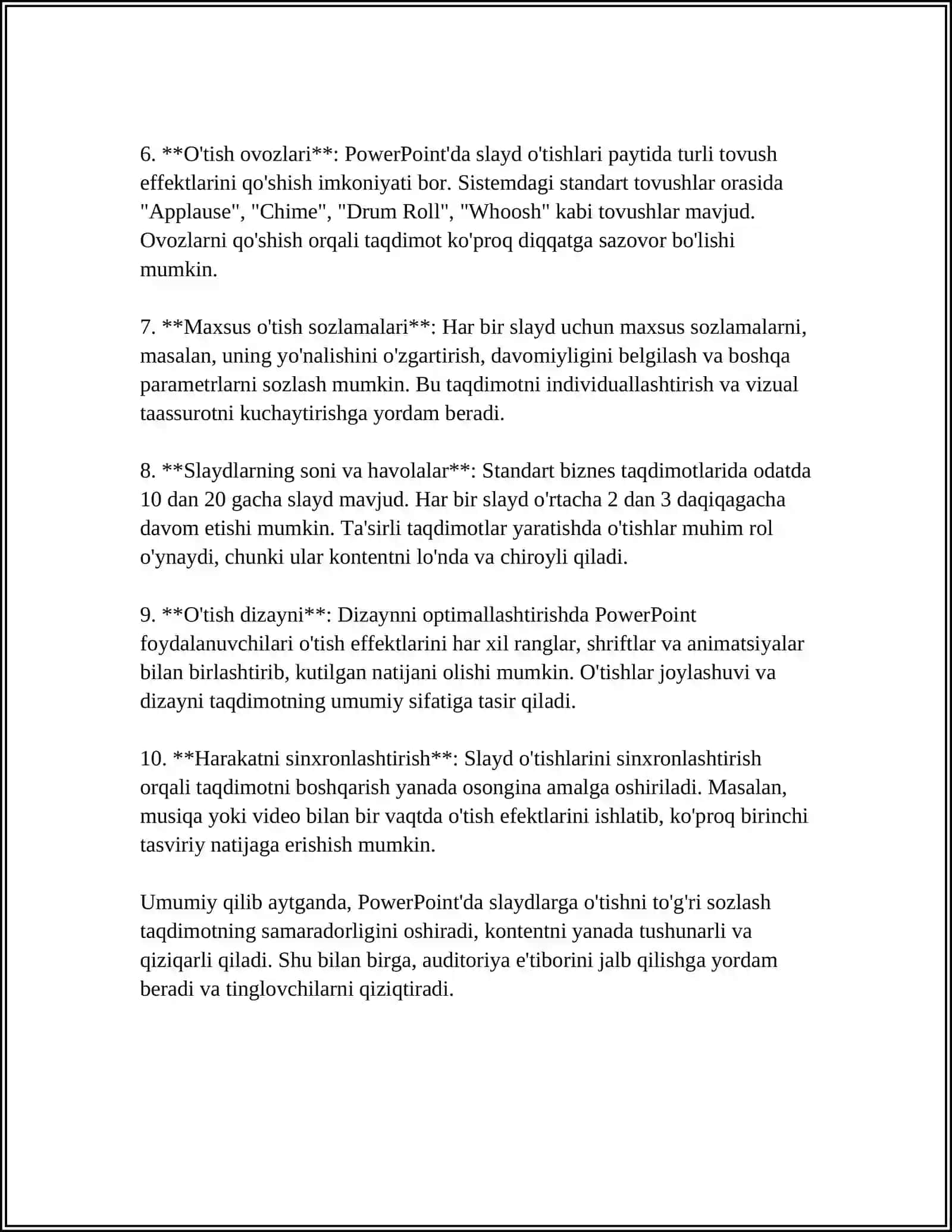 POWER POINT DASTURIDA SLAYDLARNI BOSHQARISH, KO'RSATISH 4
