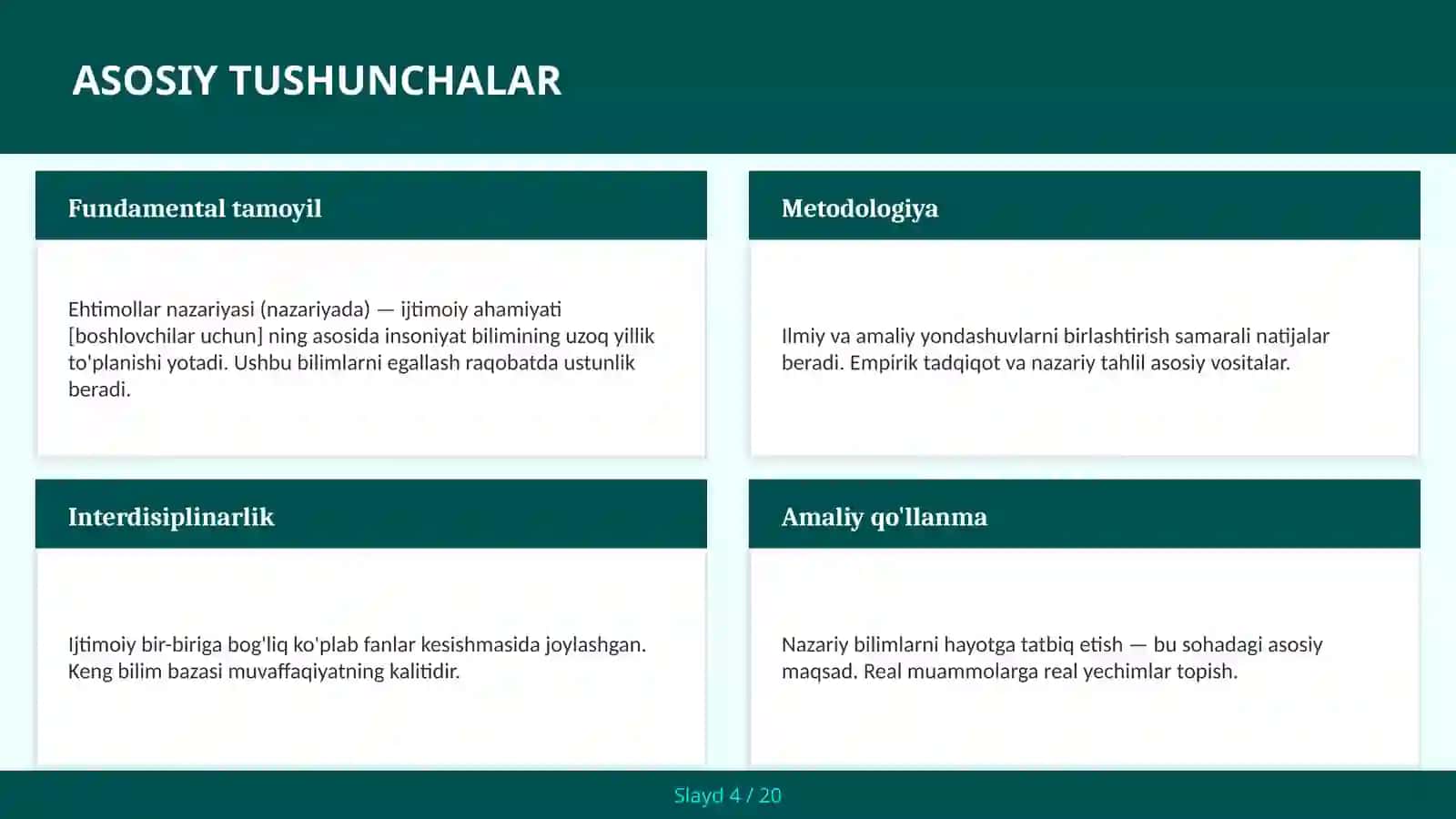 Ehtimollar nazariyasi (nazariyada) — ijtimoiy ahamiyati [boshlovchilar uchun] 4