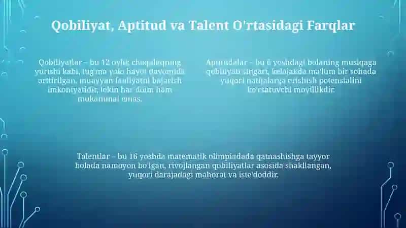 Qobiliyatlar, Aptitudalar va Talentlar: Ta'riflar va Farqlar 4