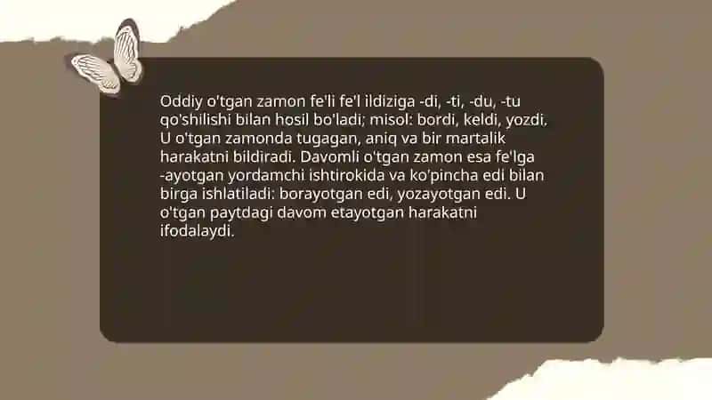 Fe'l zamonlar, ularning turlari 4