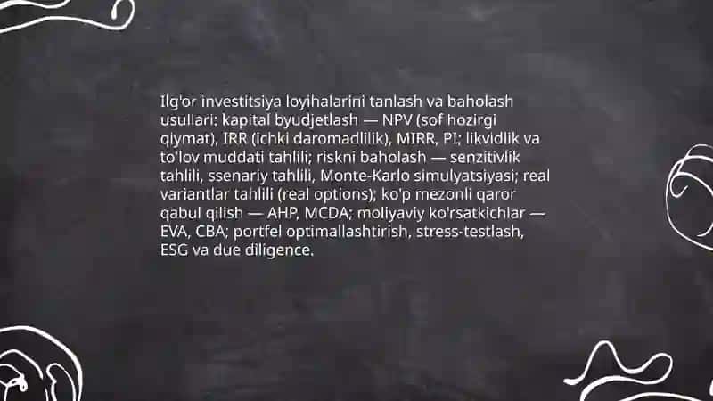 Investitsiya samaradorligini oshirish 4