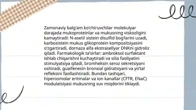 Balgʻam koʻchiruvchi zamonaviy dori vositalar 4
