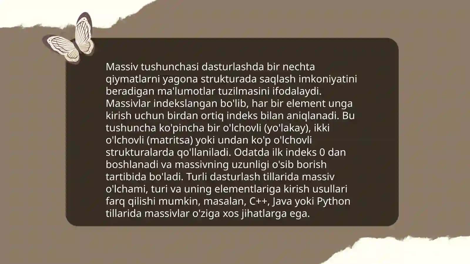 Ketma-ketliklar va massivlarni saralash 4