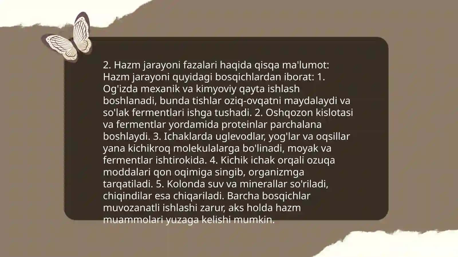 Me'dadagi hazm jarayoni 4