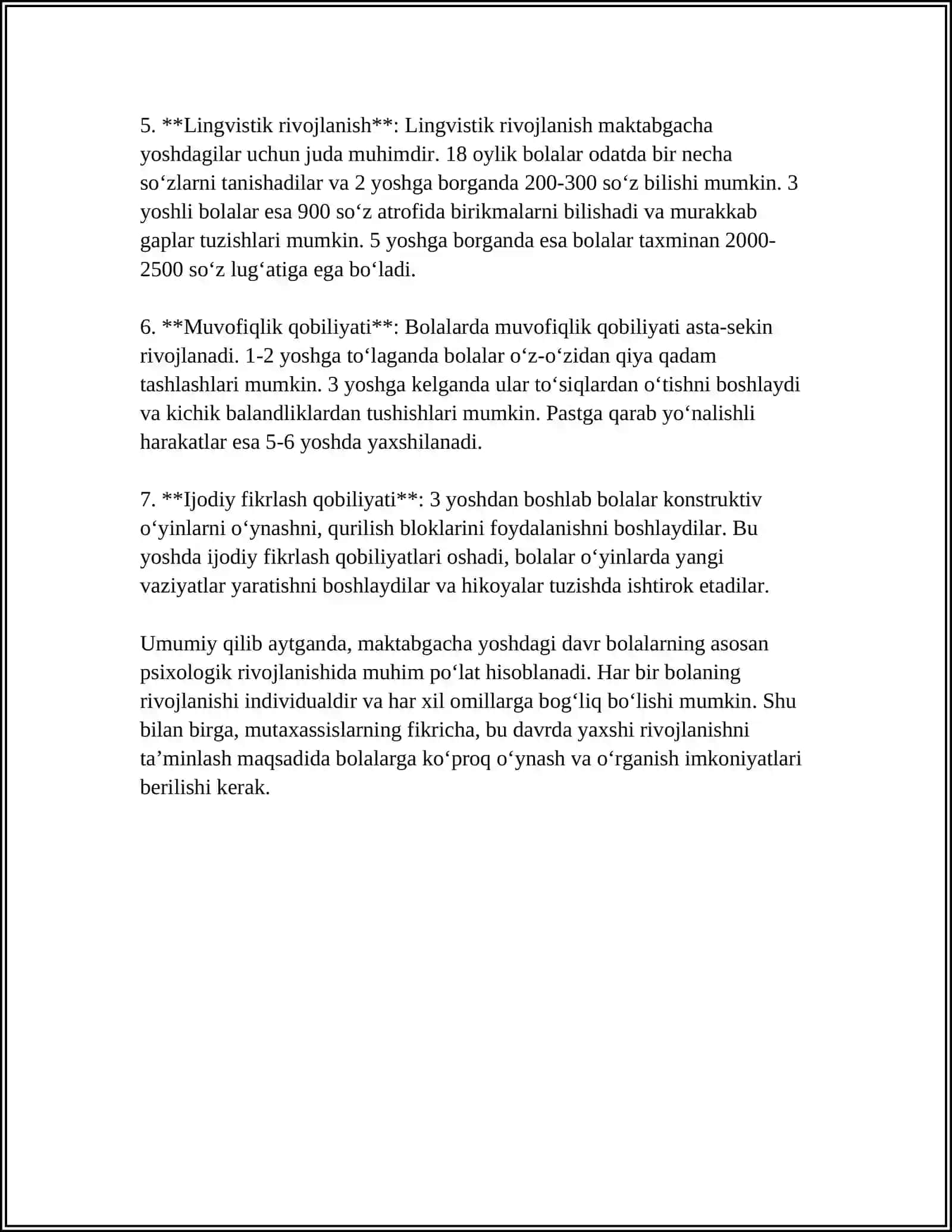 MAKTABGACHA YOSHDAGI BOLALARNING PSIXIKASI 4