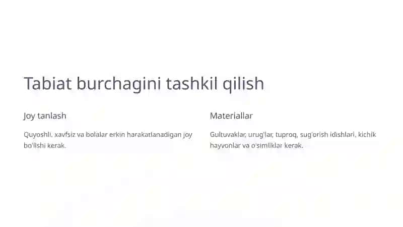 Tabiat burchagini Hosil Qilish 4