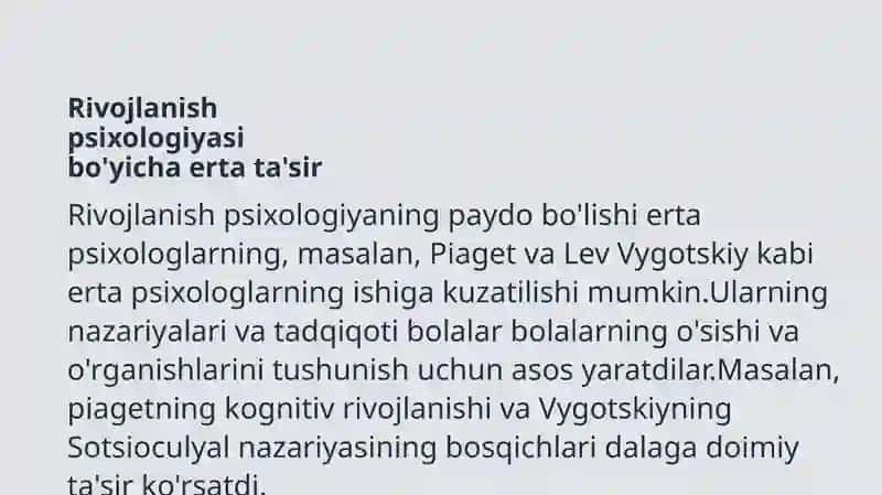 Rivojlanish psixologiyasi 4