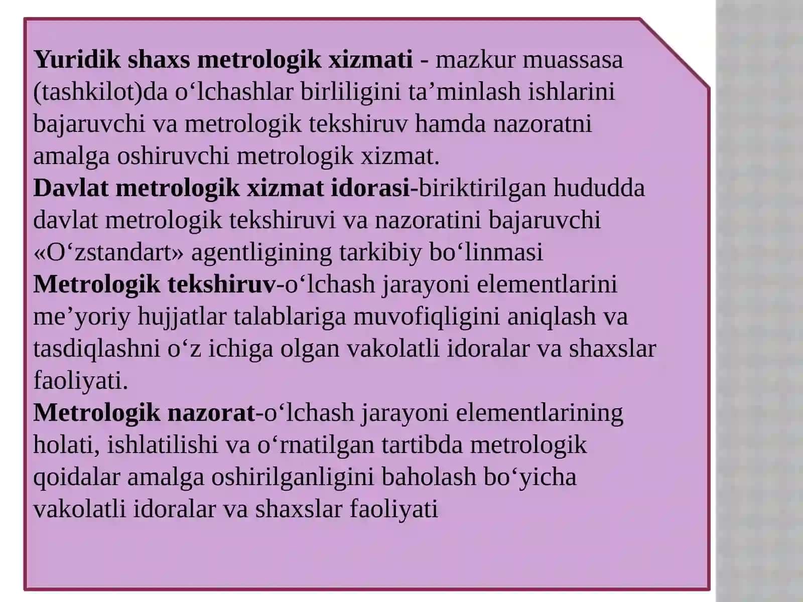 METROLOGIK XIZMAT VA TA’MINOT 4