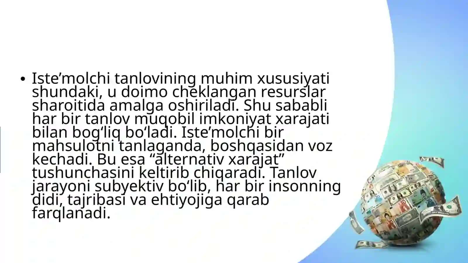 Iste’molchi tanlovi va uning xususiyatlari. 4