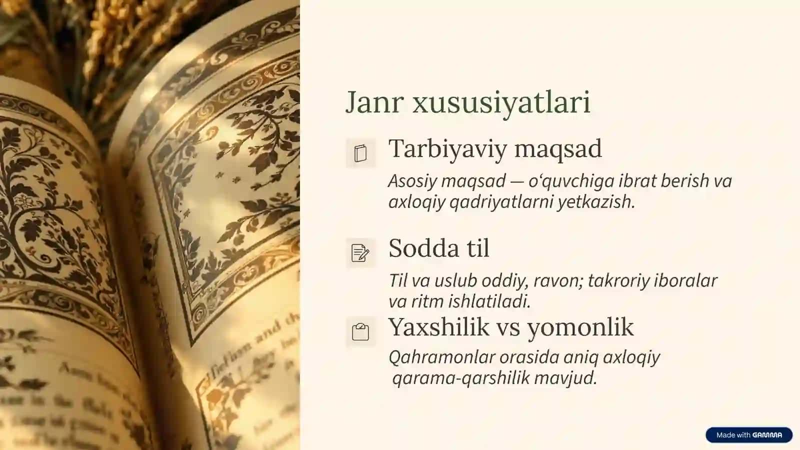 Ertaklar janr xususiyatlari 4