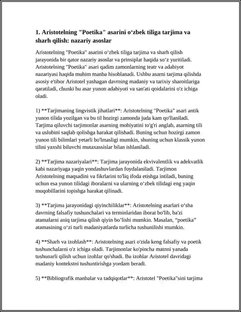 ARISTOTELNING "POETIKA" ASARINI OʻRGANISH VA SHARHINI YOZISH 4