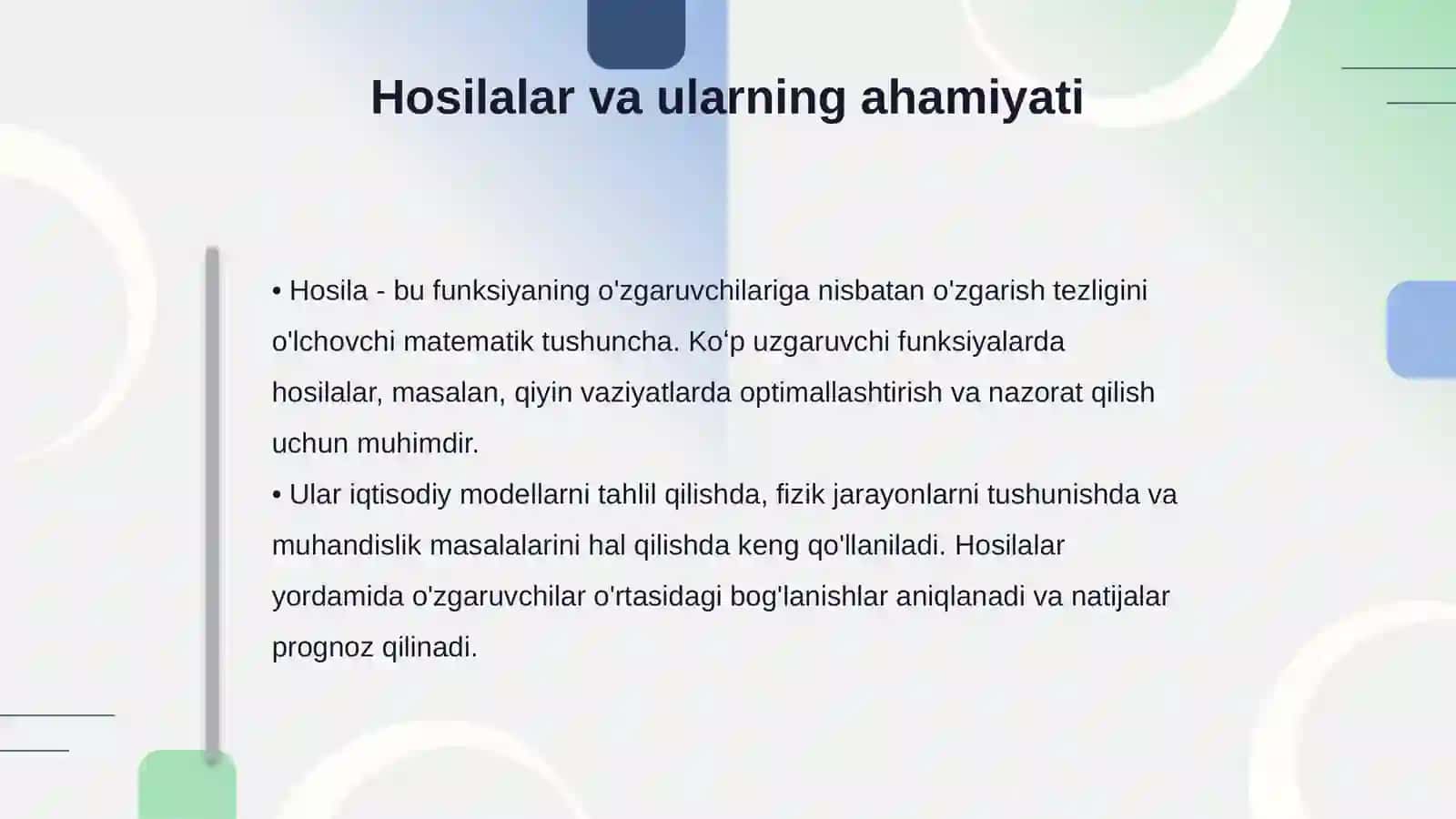 Koʻp uzgaruvchi funksiyaning hosilalari 4