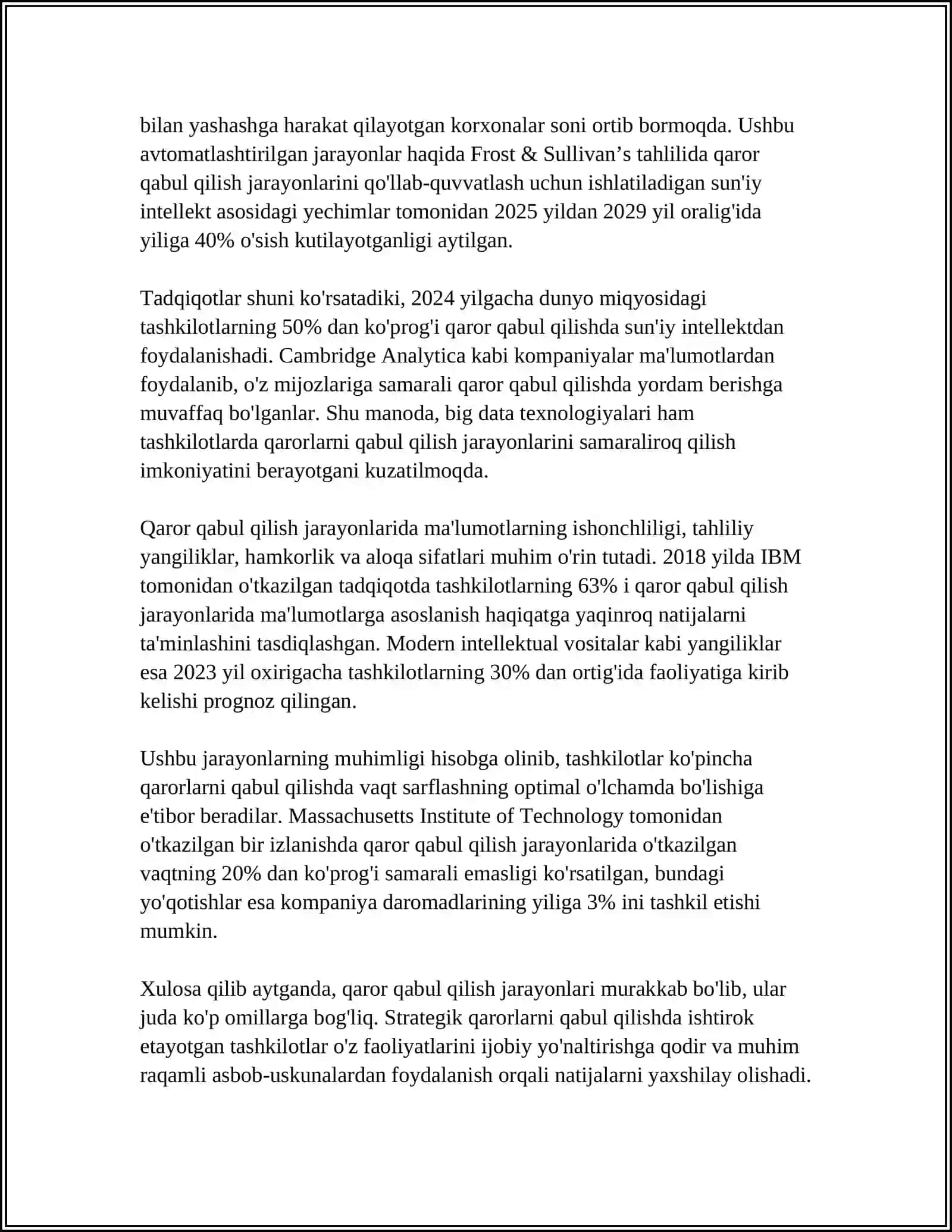 BOSHQARUV QARORLARINI QABUL QILISH VA UNI TAKOMILLASHTIRISH YOLLARI 2024-2025-o'quv yili 4