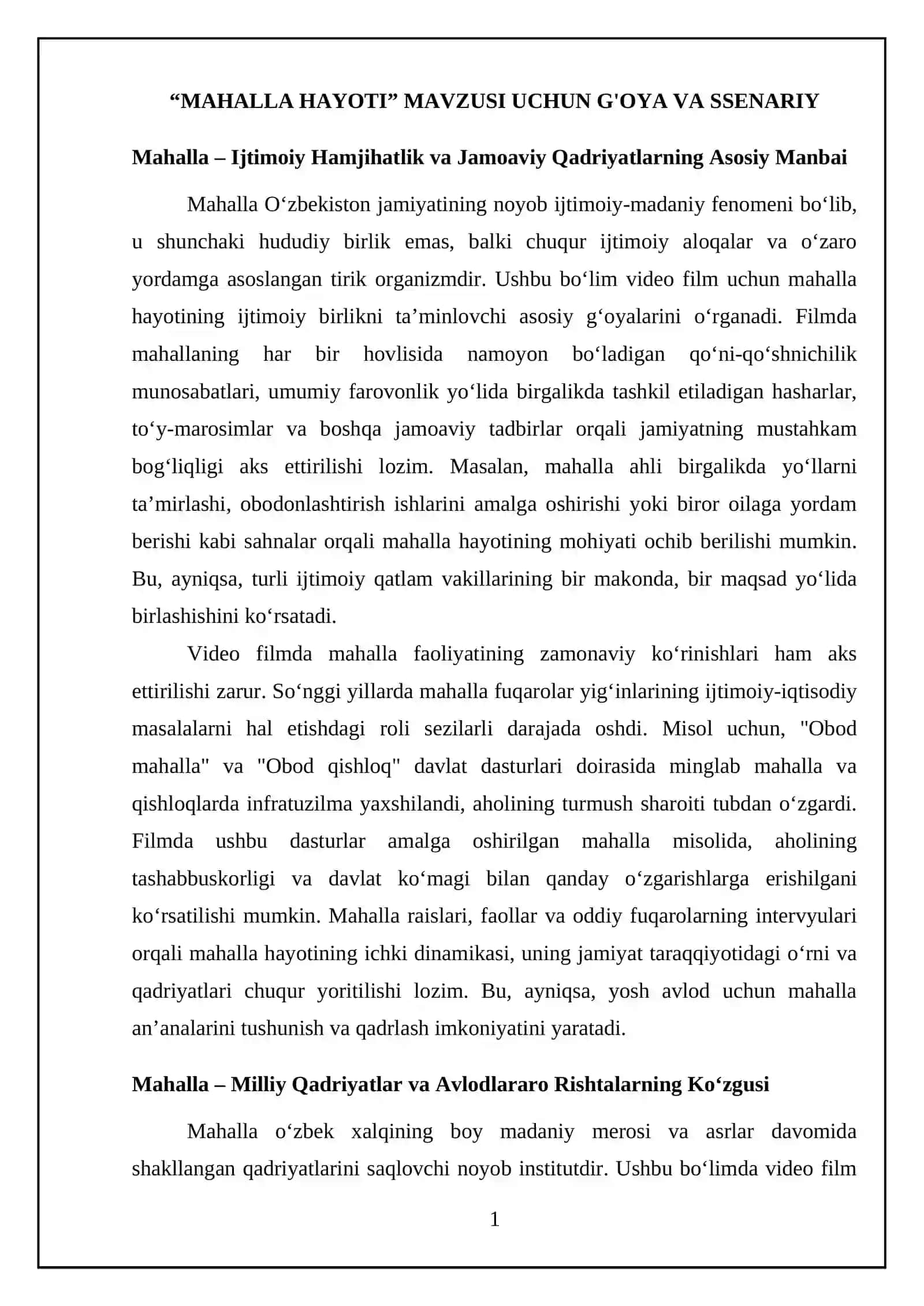 Har bir hovlidagi – mahalla hayoti 4
