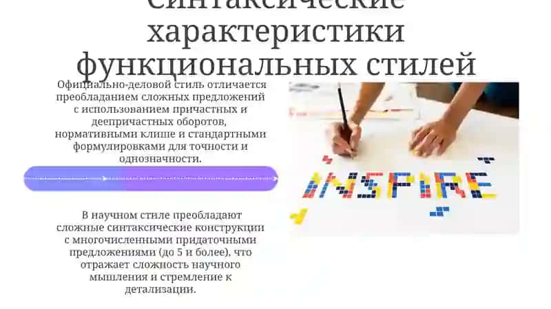 Характеристика функциональных стилей 4
