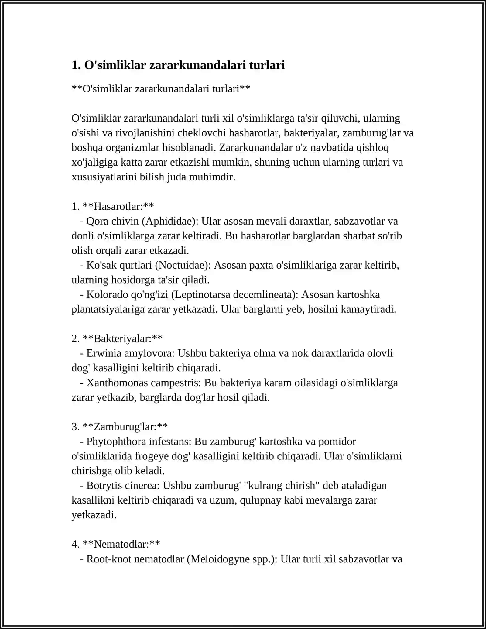 O'simliklar zararkunandalari turlari 4