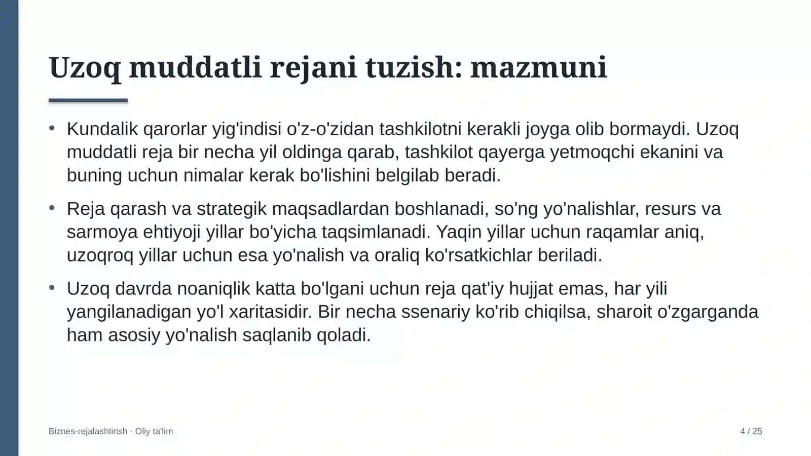 Hamshiralik ishida uzoq muddatli rejani tuzish 4