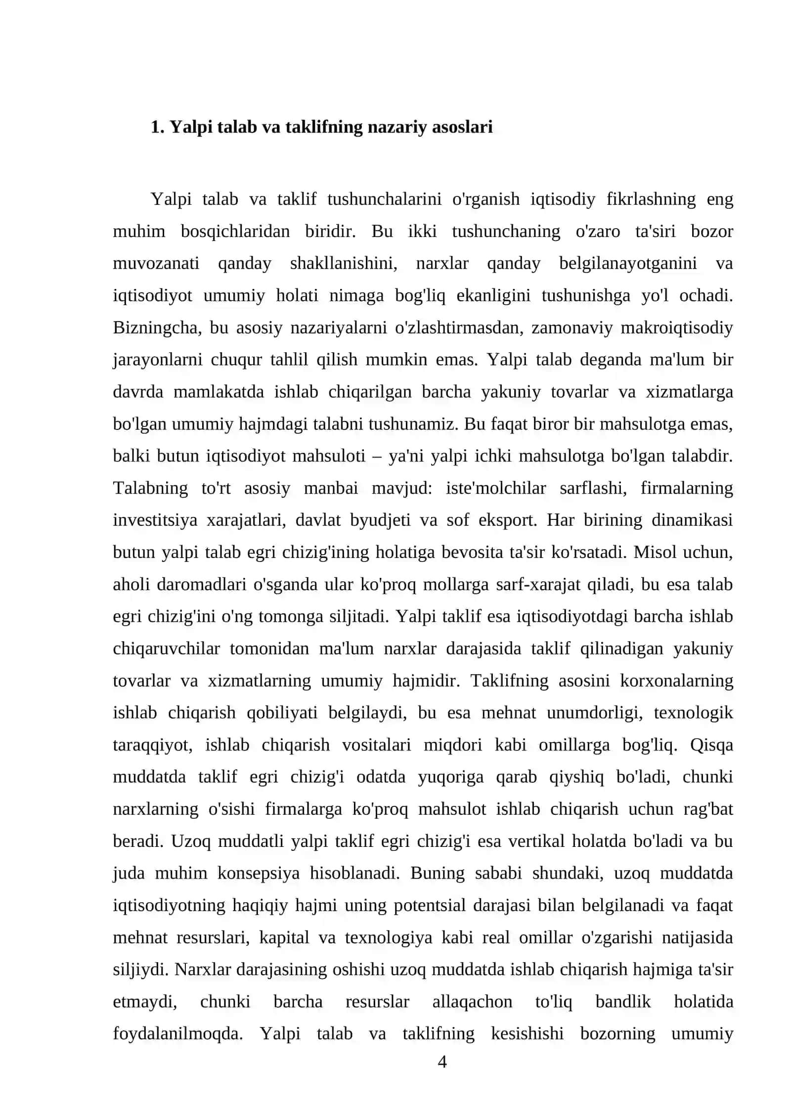 Yalpi talab - yalpi taklif modeli 4