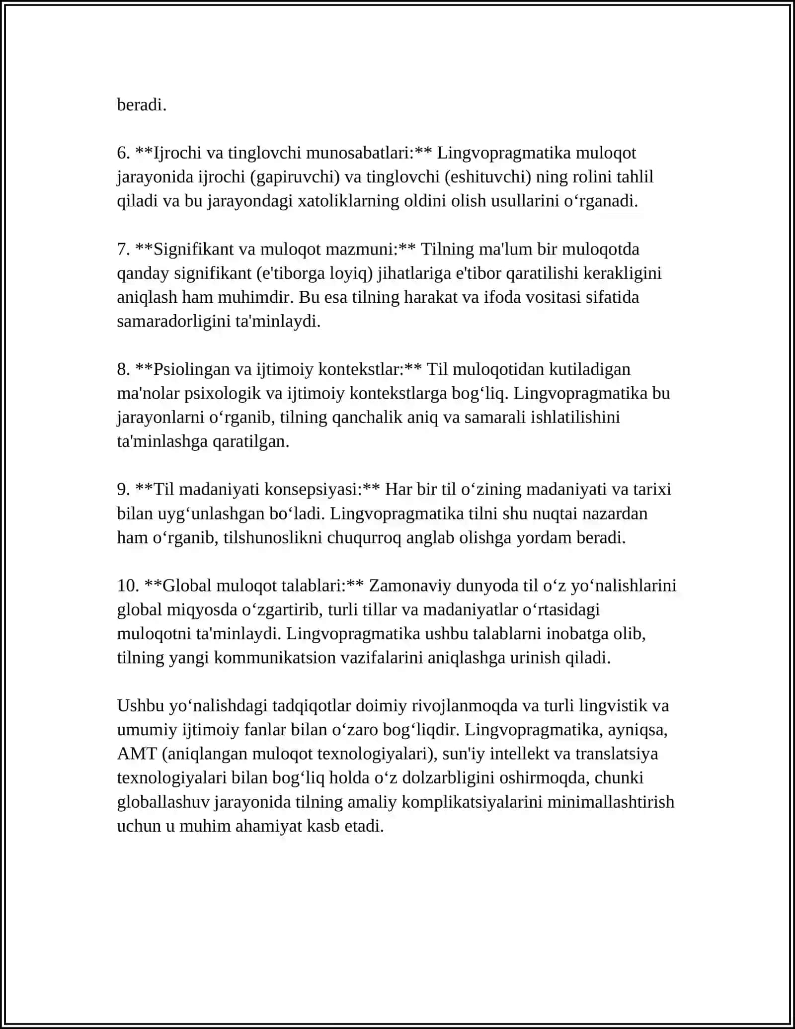 LINGVOPRAGMATIKA TILSHUNOSLIKDAN 4