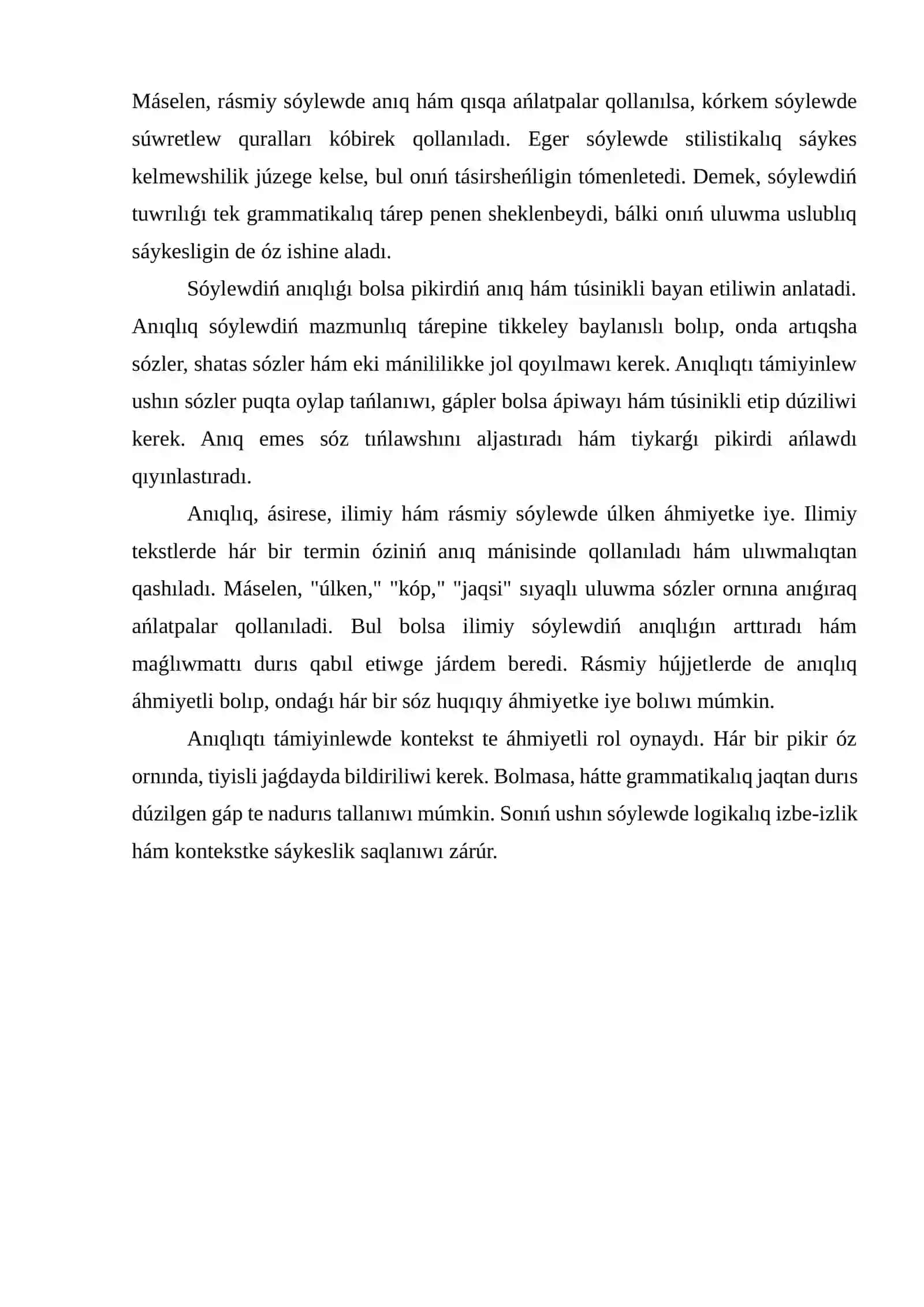 Sόylewdiń kommunikativlik belgileri 4