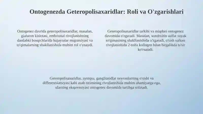 Geteropolisaxaridlarning ontogenez va kasalliklarda oʻzgarishi 4