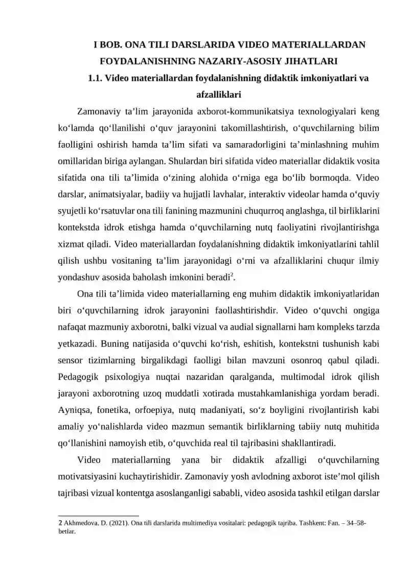 Ona tili darslarida video materiallar asosida dars oʻtkazish 4