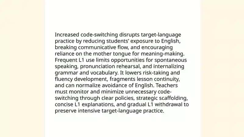 Some difficulties of using the mother tongue in the English class 4