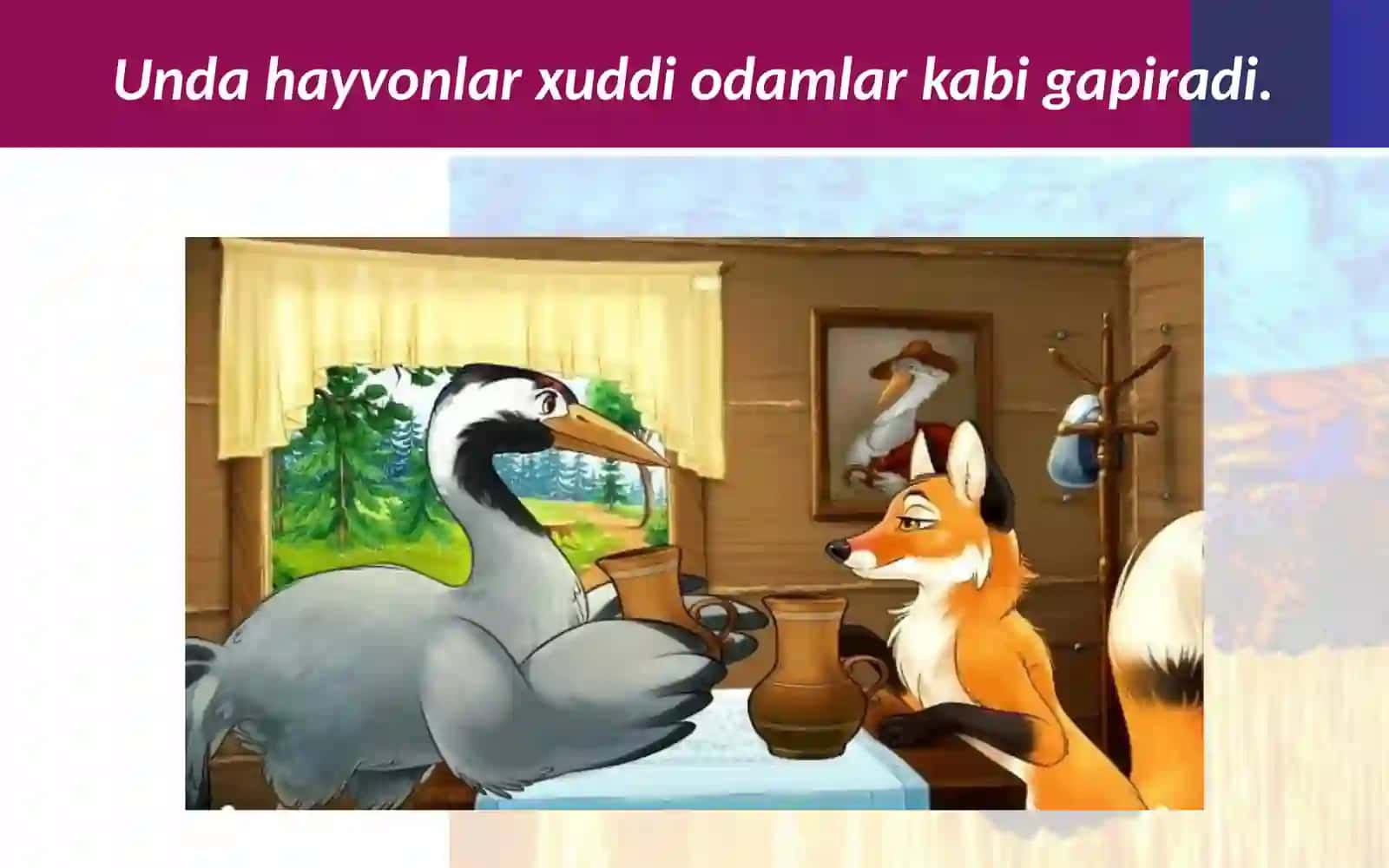 «Bo‘ri bilan turna»masaliga illustratsiya ishlash 4