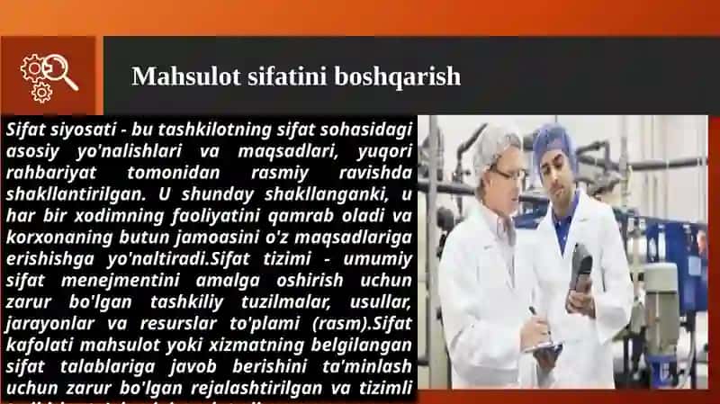 Mahsulot sifatini boshqarish 4