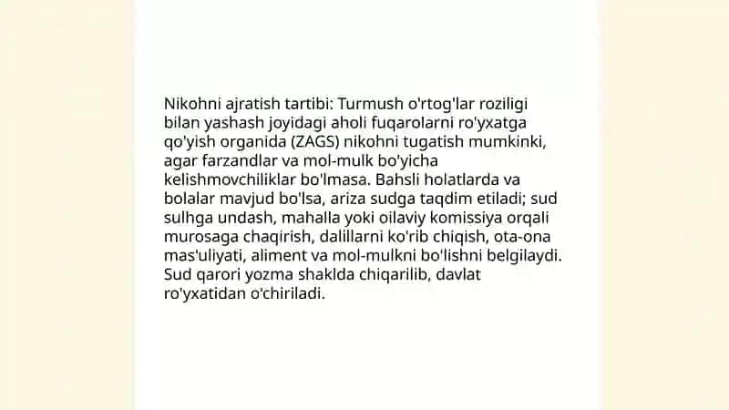 Nikohning tugatilishi 4