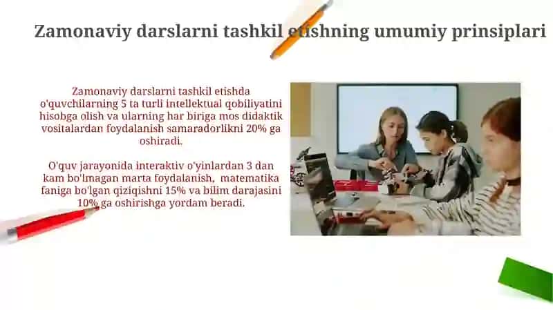 Zamonaviy darslarni tashkil etish 4