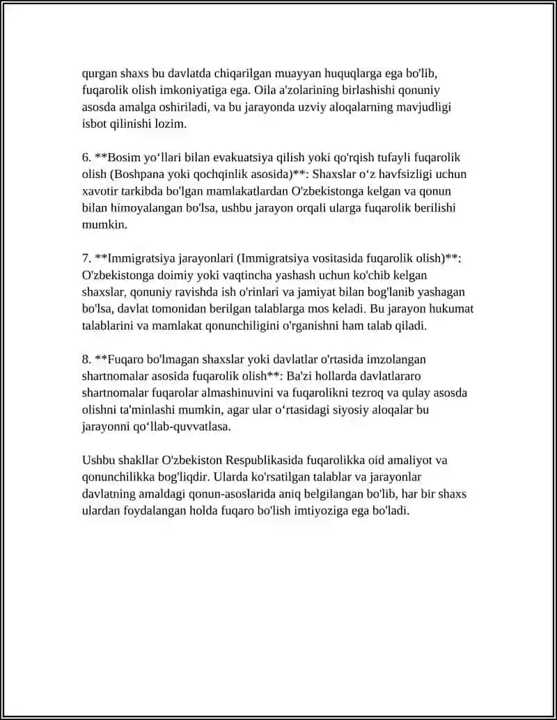 Fuqarolikni olishning asosiy shakllari 4