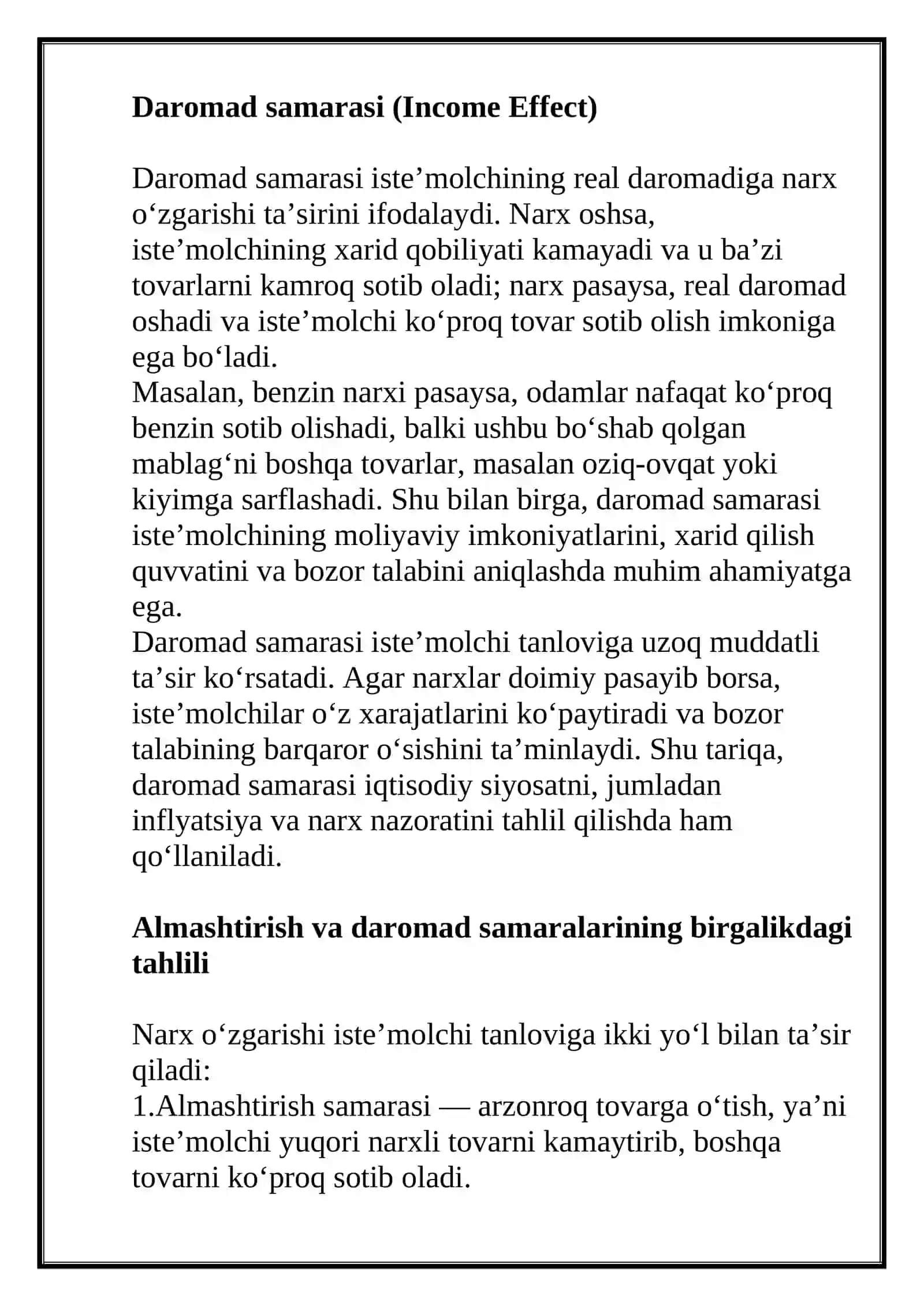 Almashtirish samarasi 4