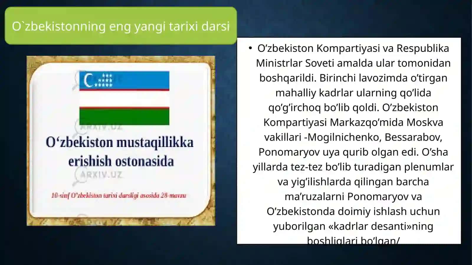 Mustaqillikka erishish jarayonida O'zbekistondagi ijtimoiy-siyosiy jarayonlar 4